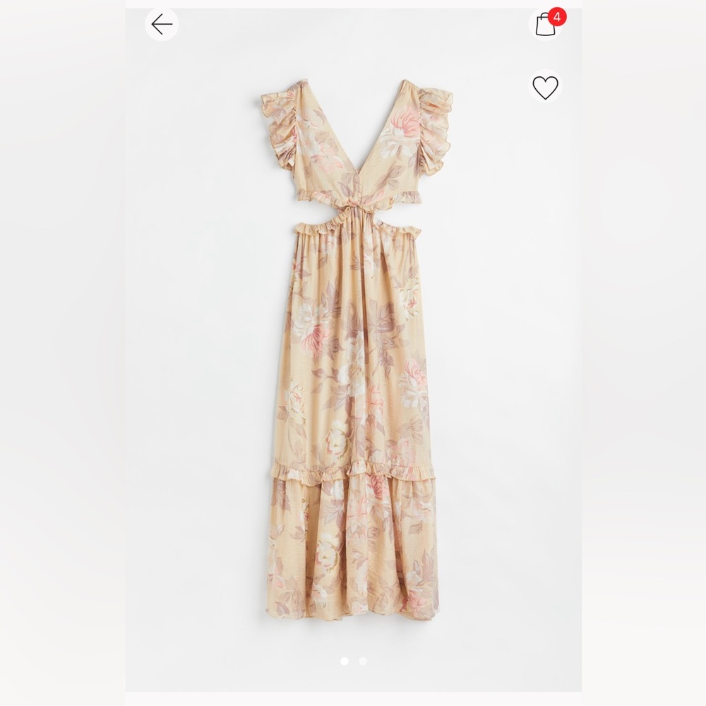 H&M brand new floral chiffon cut out dress. Size XS.